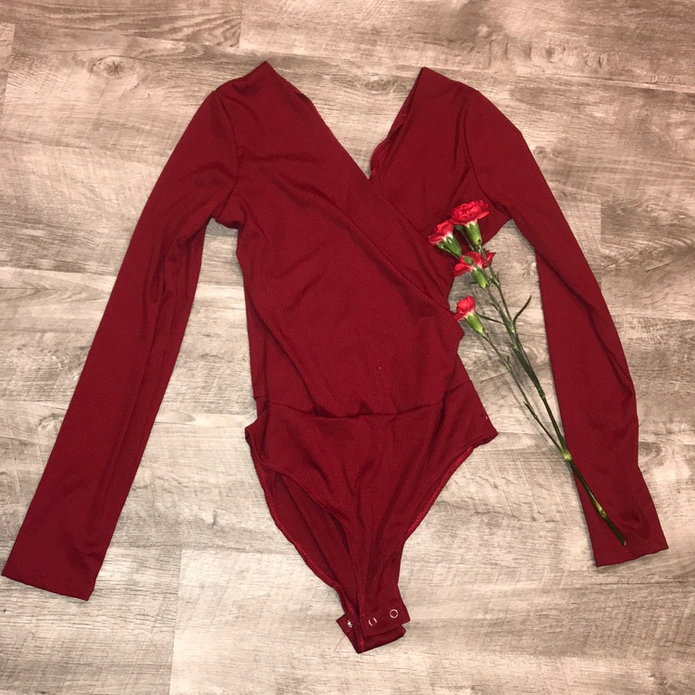BRAND NEW Red Wrap Body Suit